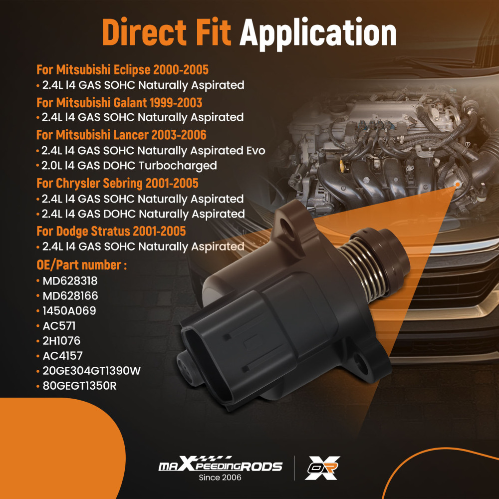 Idle Air Control Valve compatible for Mitsubishi Eclipse 2000-2005 2.4L Galant Lancer AC571