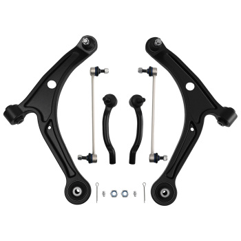 6x Front Lower Control Arms Sway Bar Tie Rods Kit compatible for Honda Pilot 2006 2007 2008