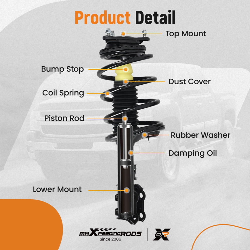 FrontRear Quick Complete Struts compatible for Hyundai Elantra Sedan 2007-2010 172305