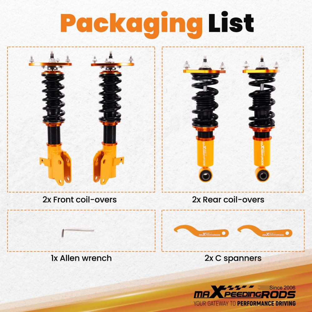 24 Click Damper Coilovers Lowering Suspension for Subaru Impreza WRXSTi 15-21