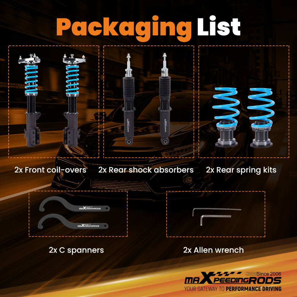 MaXpeedingrods T6 Coilovers Lowering Kit compatible for Toyota Corolla E210 Sedan 2020-2025
