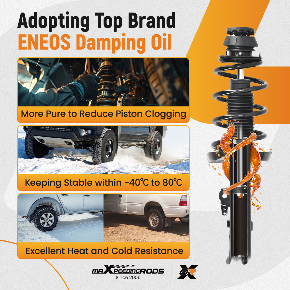 2x Complete Front Struts ShockCoil Springs Assembly compatible for Kia Soul 2010-2012