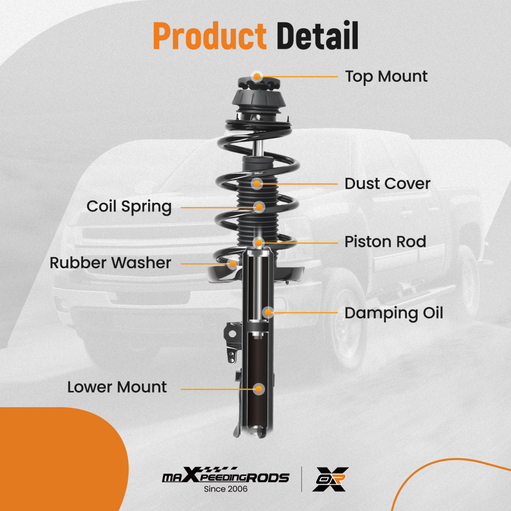 2x Complete Front Struts ShockCoil Springs Assembly compatible for Kia Soul 2010-2012