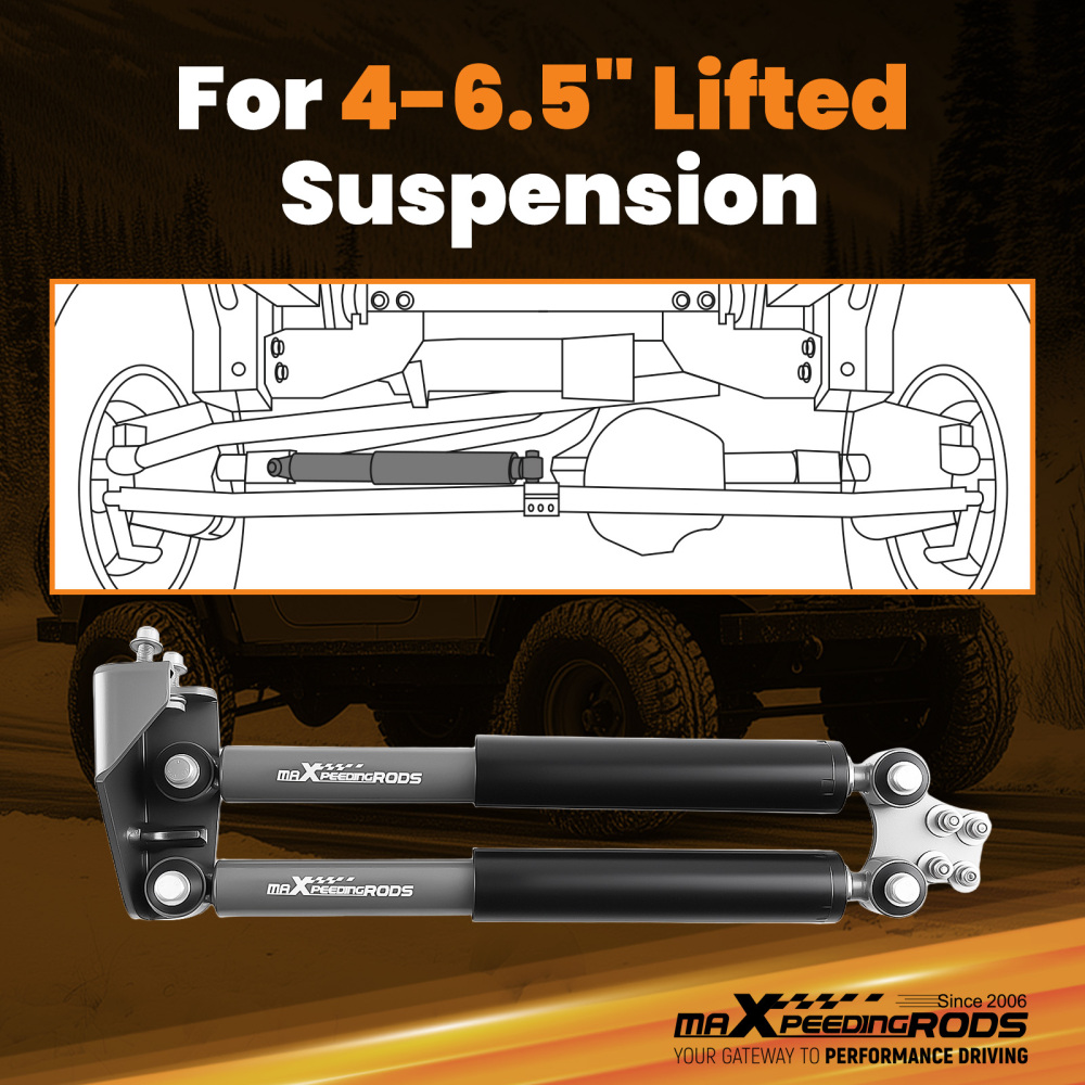 Compatible for Jeep YJ compatible for Wrangler 4WD Dual Steering Stabilizer Shock Absorber 1987-1995 AID