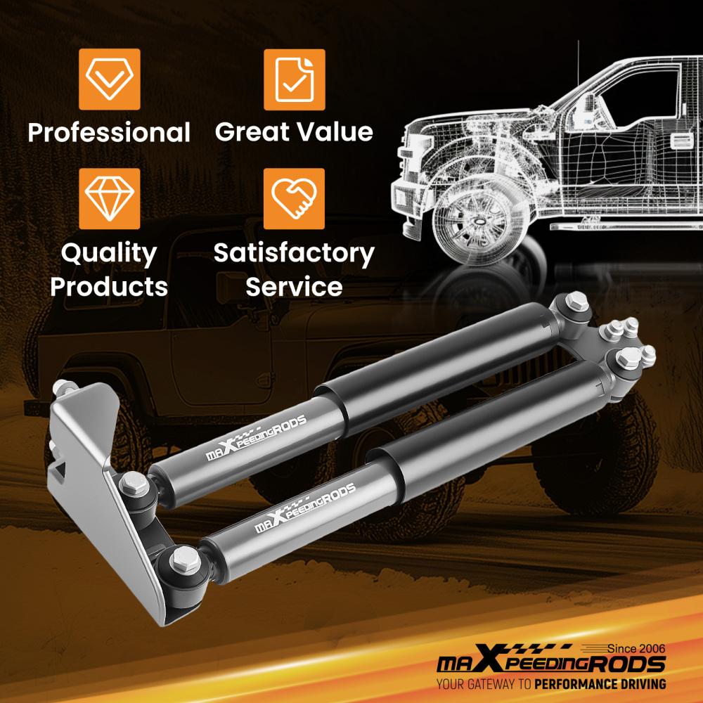 Compatible for Jeep YJ compatible for Wrangler 4WD Dual Steering Stabilizer Shock Absorber 1987-1995 AID
