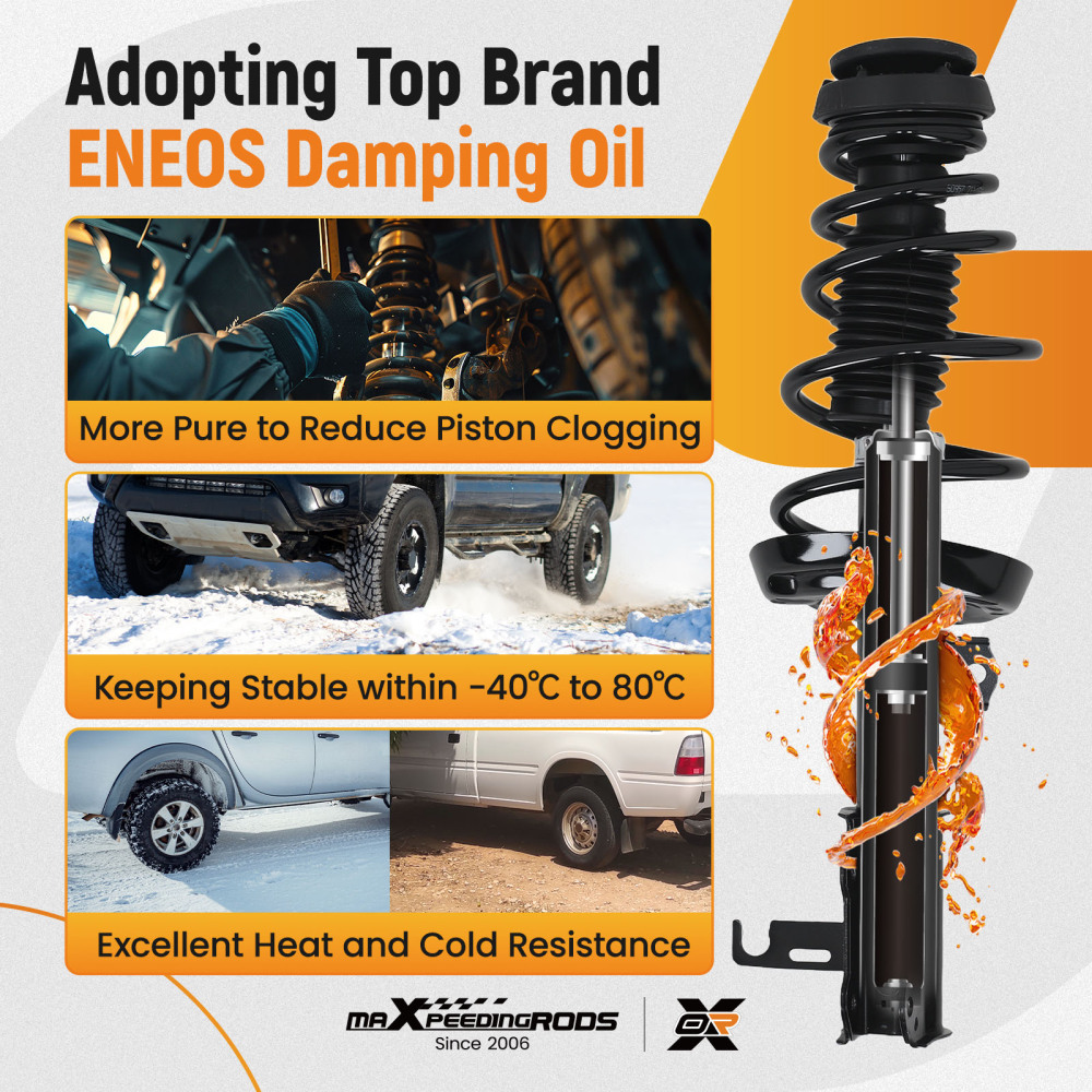 Pair Front Strut Spring Absorbers compatible for Chevrolet Cruze compatible for FWD 2012-2015 1.4L 1.8L