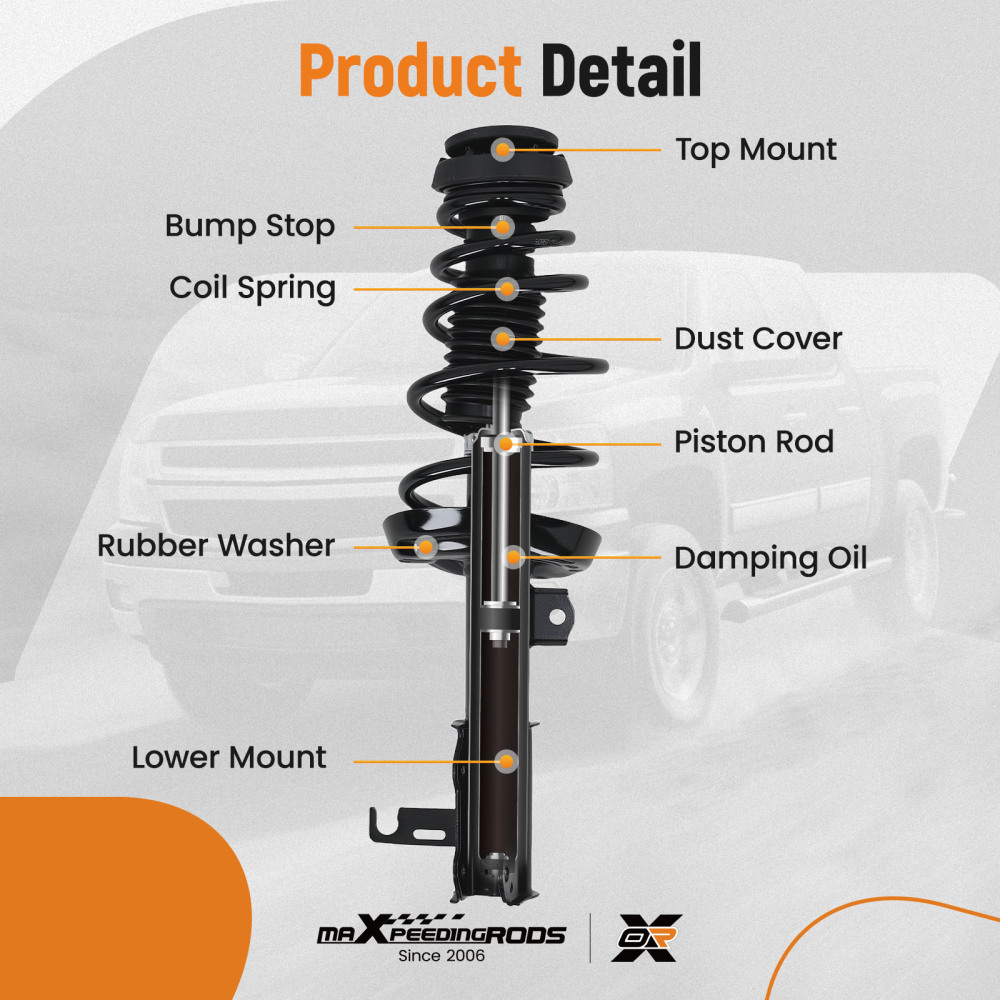 Pair Front Strut Spring Absorbers compatible for Chevrolet Cruze compatible for FWD 2012-2015 1.4L 1.8L