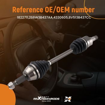 DRIVESHAFT NEAR/SIDE compatible for FORD FIESTA 1.0-1.25-1.3-1.4-1.5-1.6 TDCi-Ti 2001gt;
