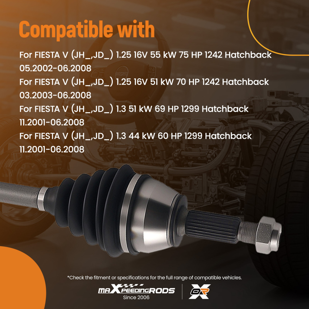 Albero CV Anteriore compatibile per Ford Fiesta V 1.6 16V 100CV 2001-2008 1799212