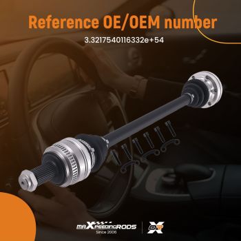 REAR OFF SIDE DRIVE SHAFT compatible for BMW X3 E83 04-10 33217540116 33207537608