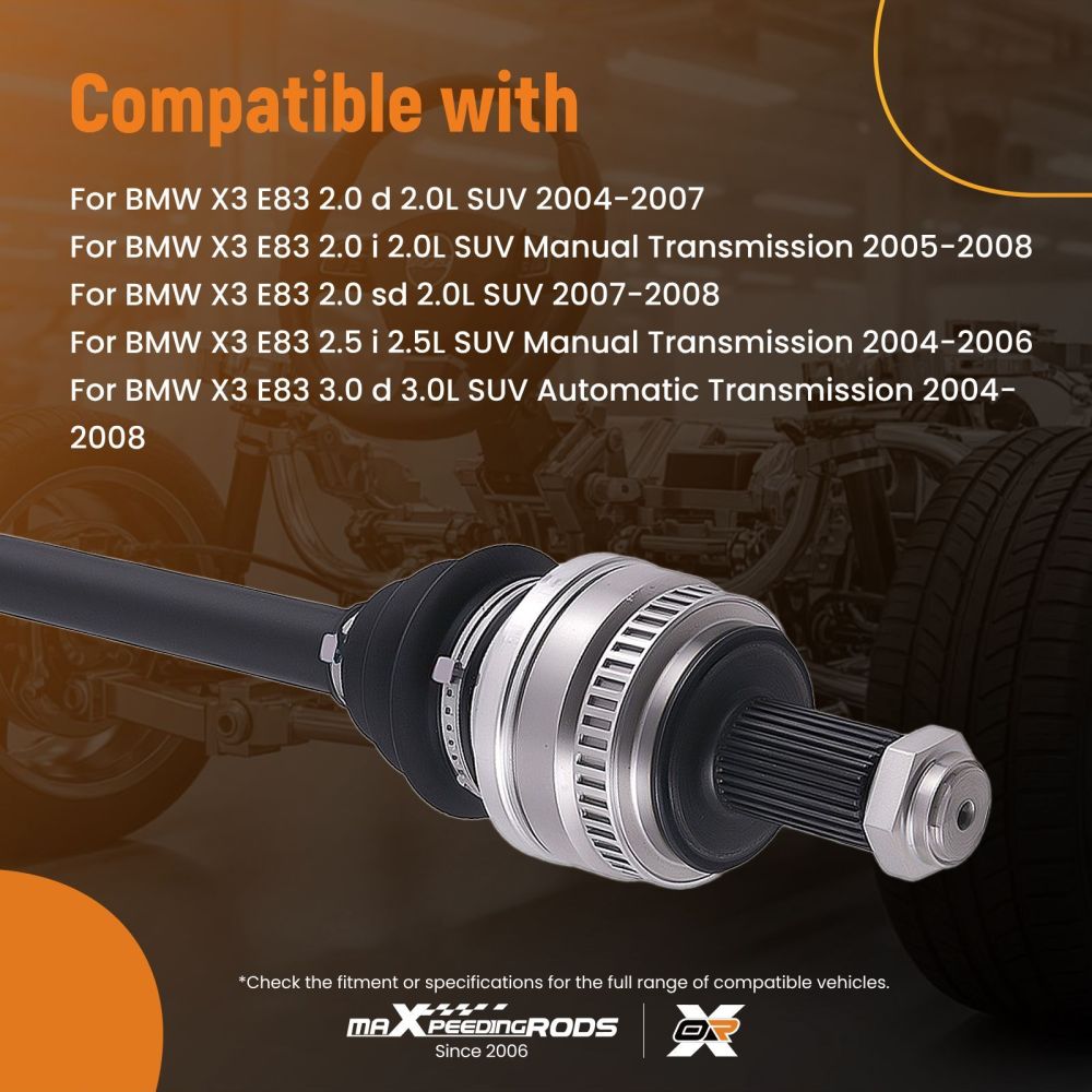 REAR OFF SIDE DRIVE SHAFT compatible for BMW X3 E83 04-10 33217540116 33207537608
