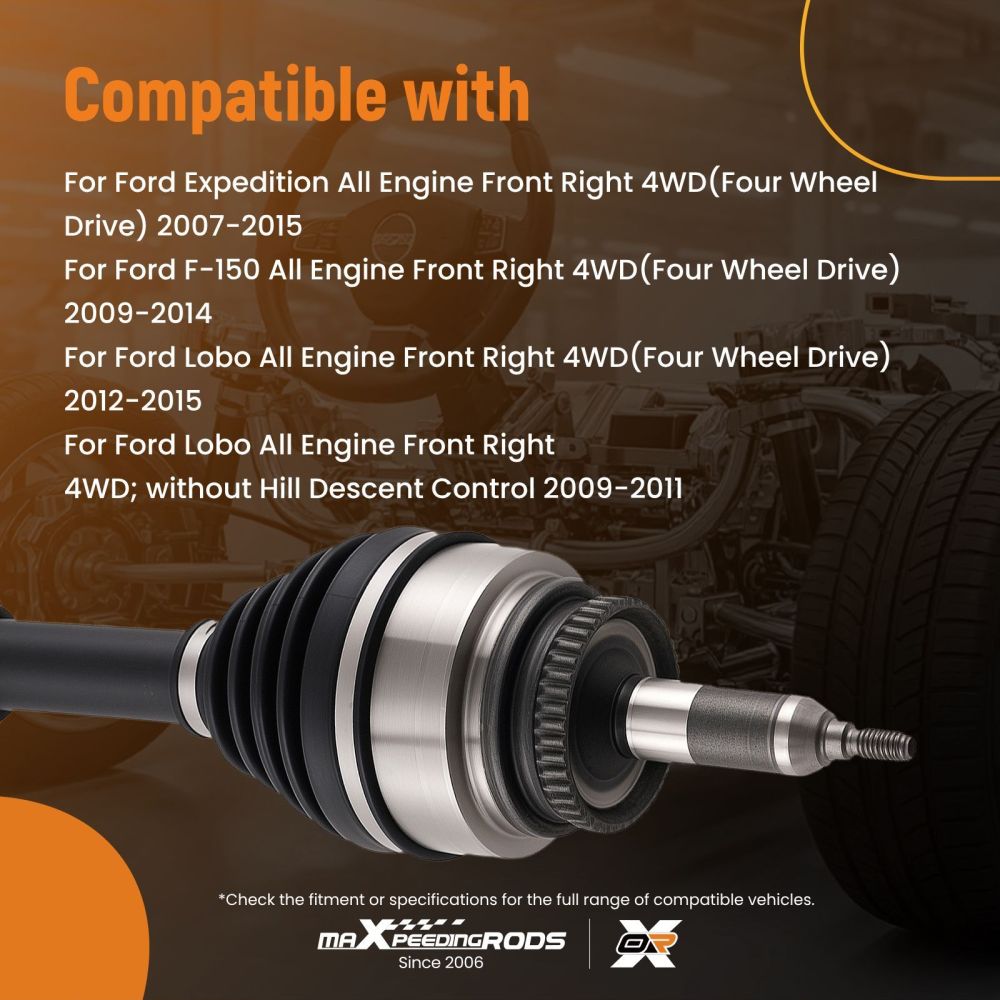 Front Right CV Axle Assembly compatible for Ford F-150 Expedition 07-15 compatible for Lincoln 07-15 4WD