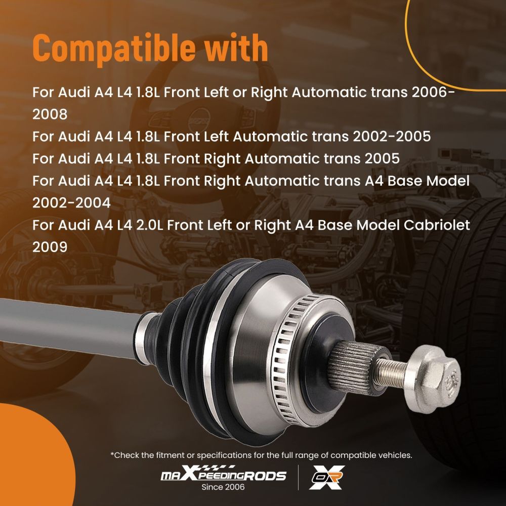 DRIVE SHAFT compatible for SEAT AUDI A4/B7/Convertible/B6 BWE 2.0L 4cyl EXEO ST