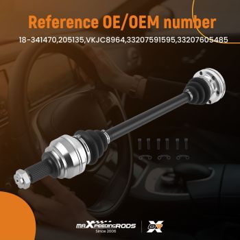 Drive Shaft Rear Left compatible for BMW X1 E84 09-15 2.0 RWD AWD 33207591595 33207605485