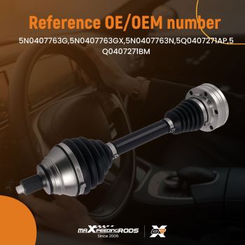 1x Drive Shaft Front Axle Left compatible for Audi A3 Q3 compatible for Seat Alhambra Altea XL Leon Toledo