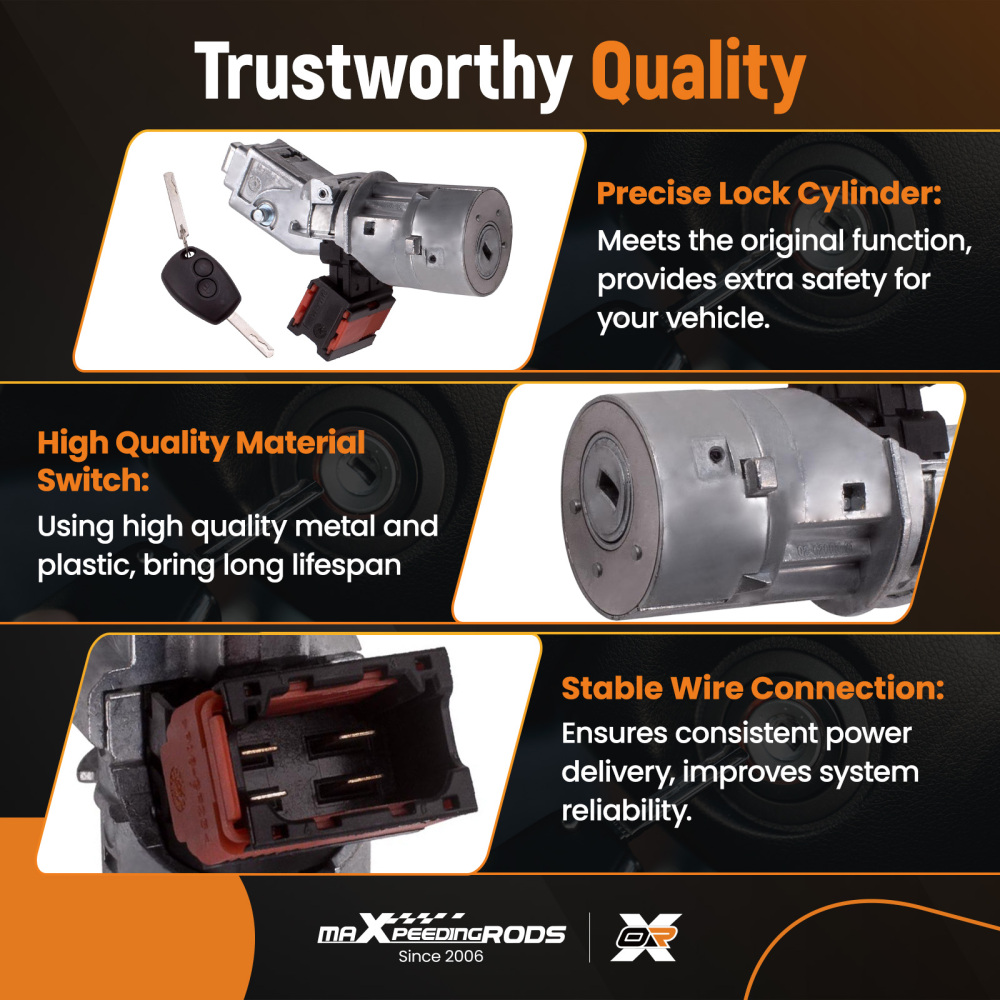 Compatible for Renault Clio Modus Master Trafic compatible for Vauxhall Ignition Lock Barrel Switch