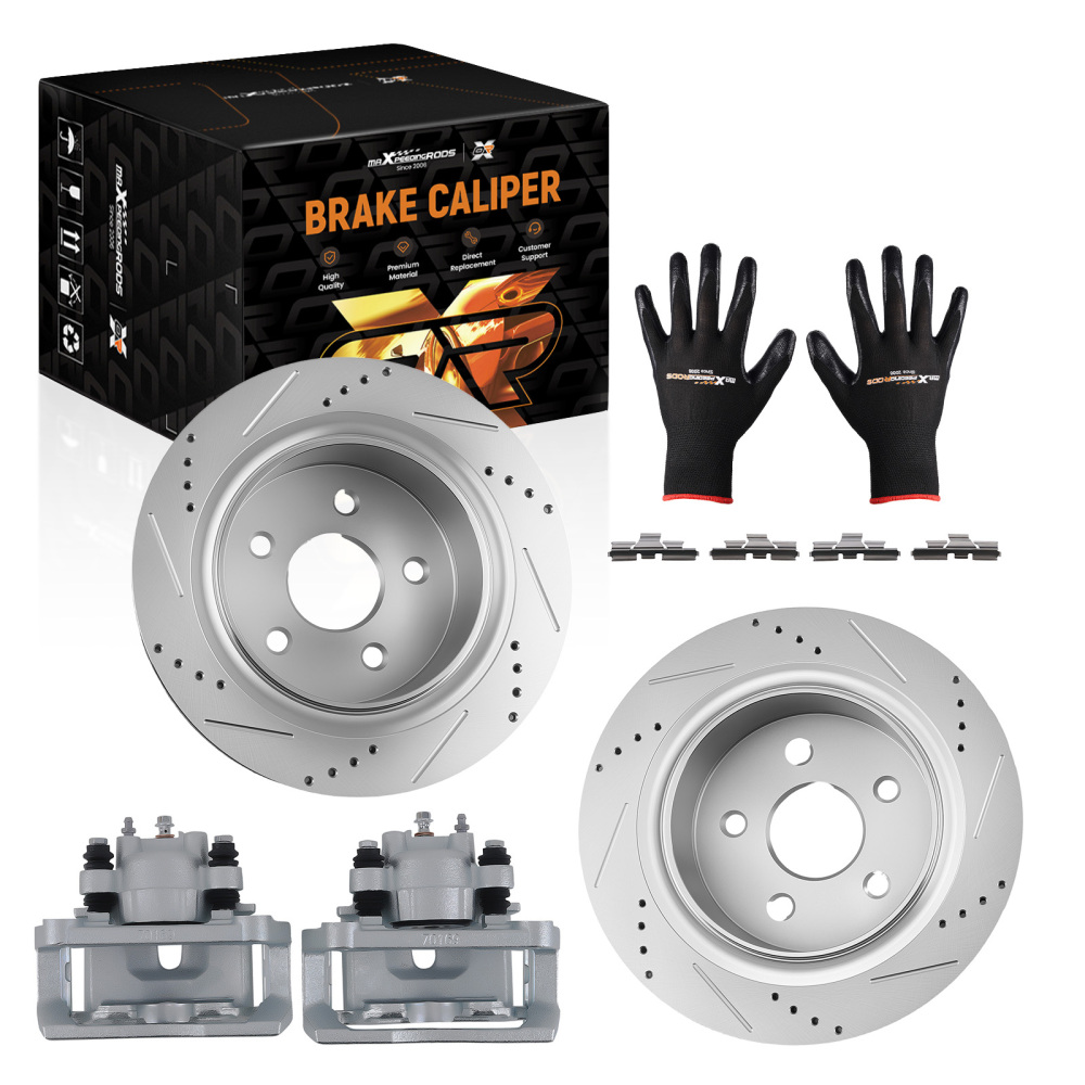 Rear Brake Rotors+Brake Calipers compatible for Dodge Ram 1500 2002-2010/Durango 2004-2009