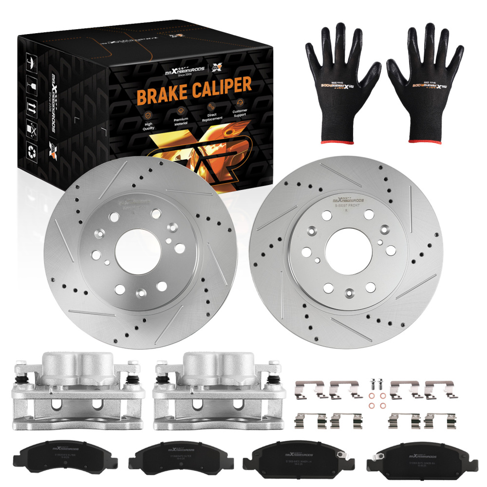Front Brake Rotors+Calipers w/Pads compatible for Cadillac Escalade/Escalade ESV 2008-2020