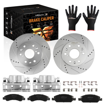 Front Brake Rotors+Calipers w/Pads compatible for Cadillac Escalade/Escalade ESV 2008-2020
