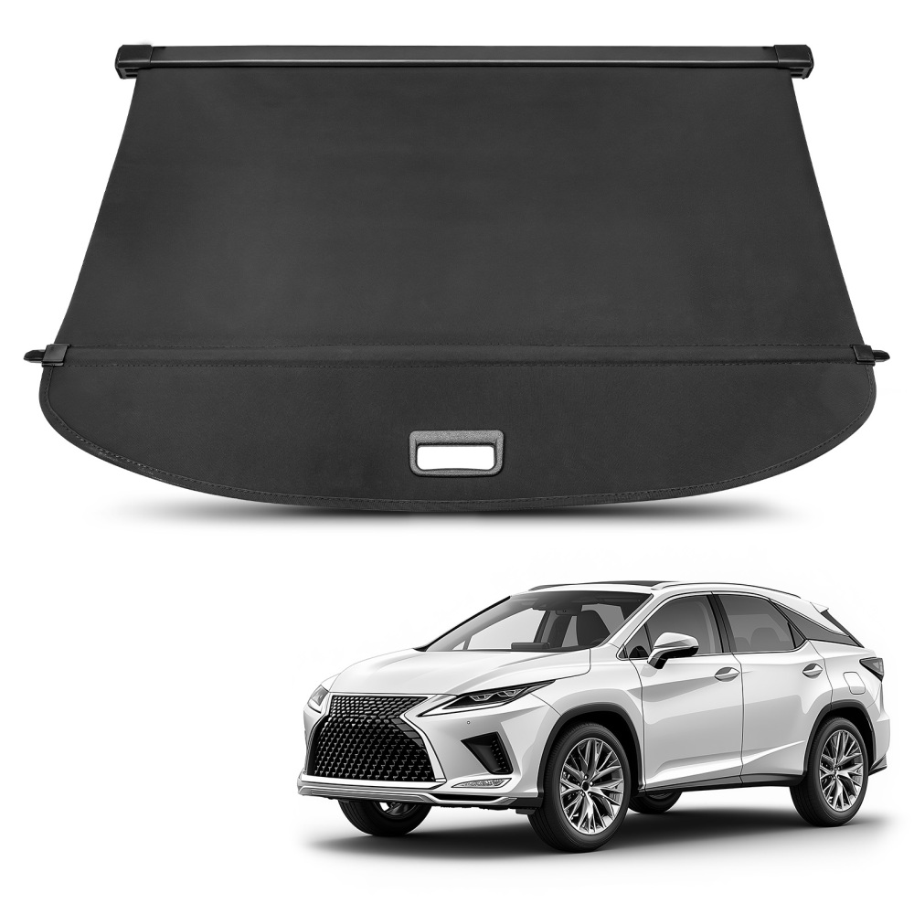 Black Cargo Cover compatible for Lexus RX350 RX450h 2016-2022 Retractable Parcel Shelf