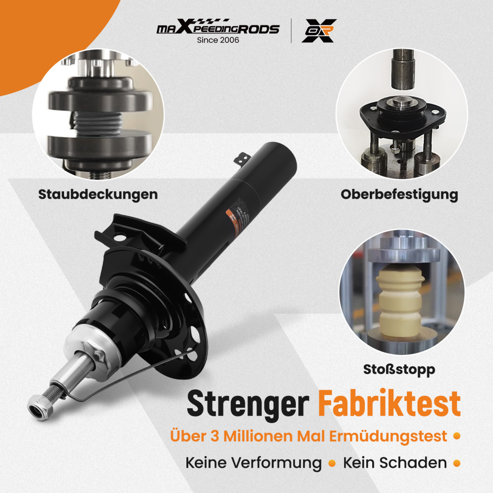 2 ammortizzatori + cuscinetto a cupola anteriore compatibile per VW Golf 5 6 PLUS V