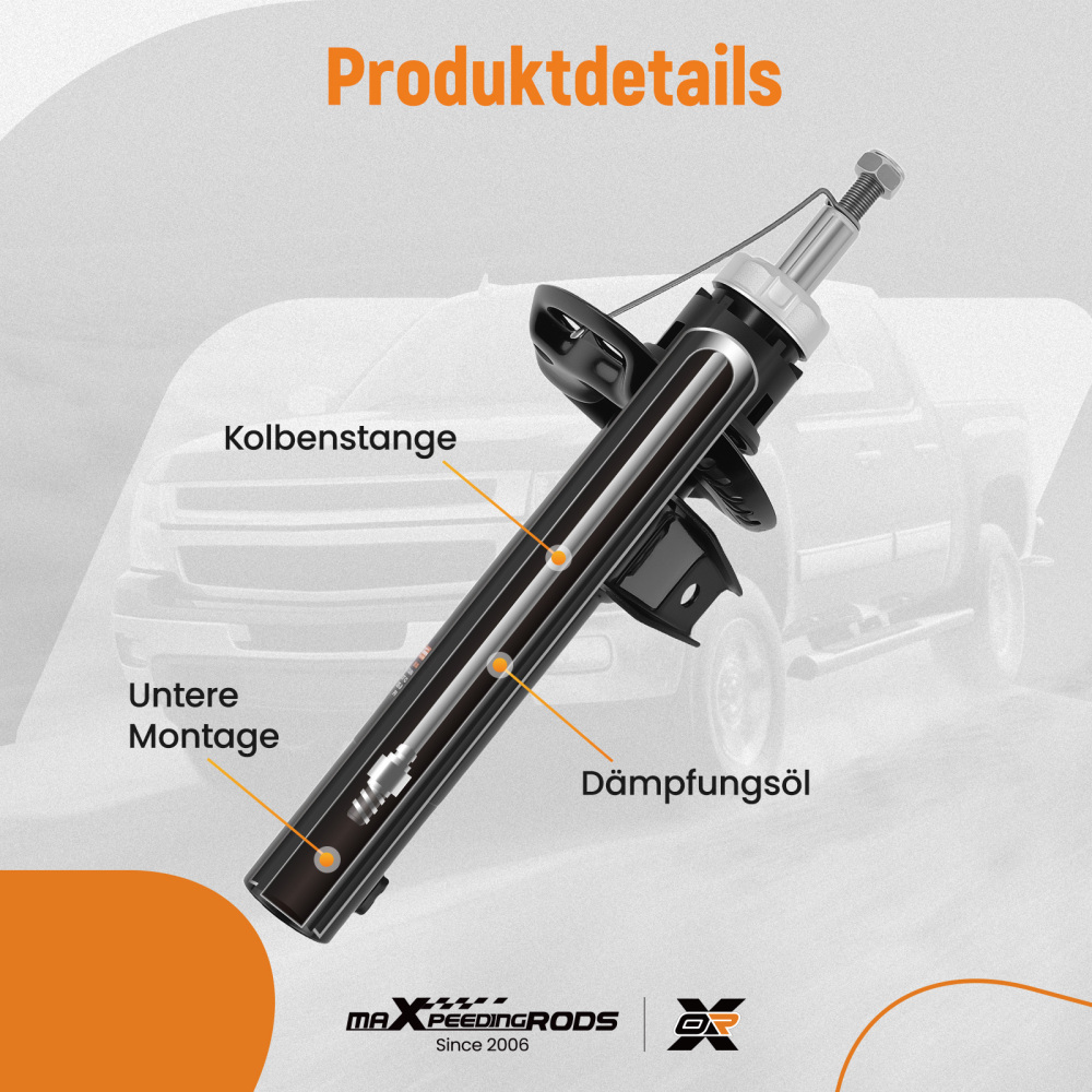 2 ammortizzatori + cuscinetto a cupola anteriore compatibile per VW Golf 5 6 PLUS V