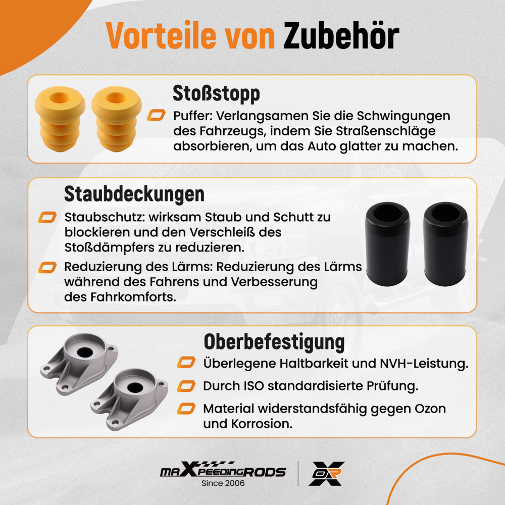 2x Rear LeftRight Shock Absorbers Struts compatible for BMW F30 F31 F36 320i 328i 440i