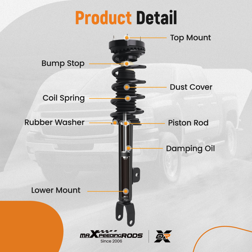 2x Front Struts Shocks w/Coil Spring compatible for Dodge Charger RWD 2012-2018 3.6L 5.7L