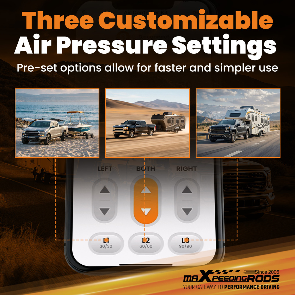 Wirless Universal Air shock Compressor Dual-Path Controller Kit for Vans Pickups