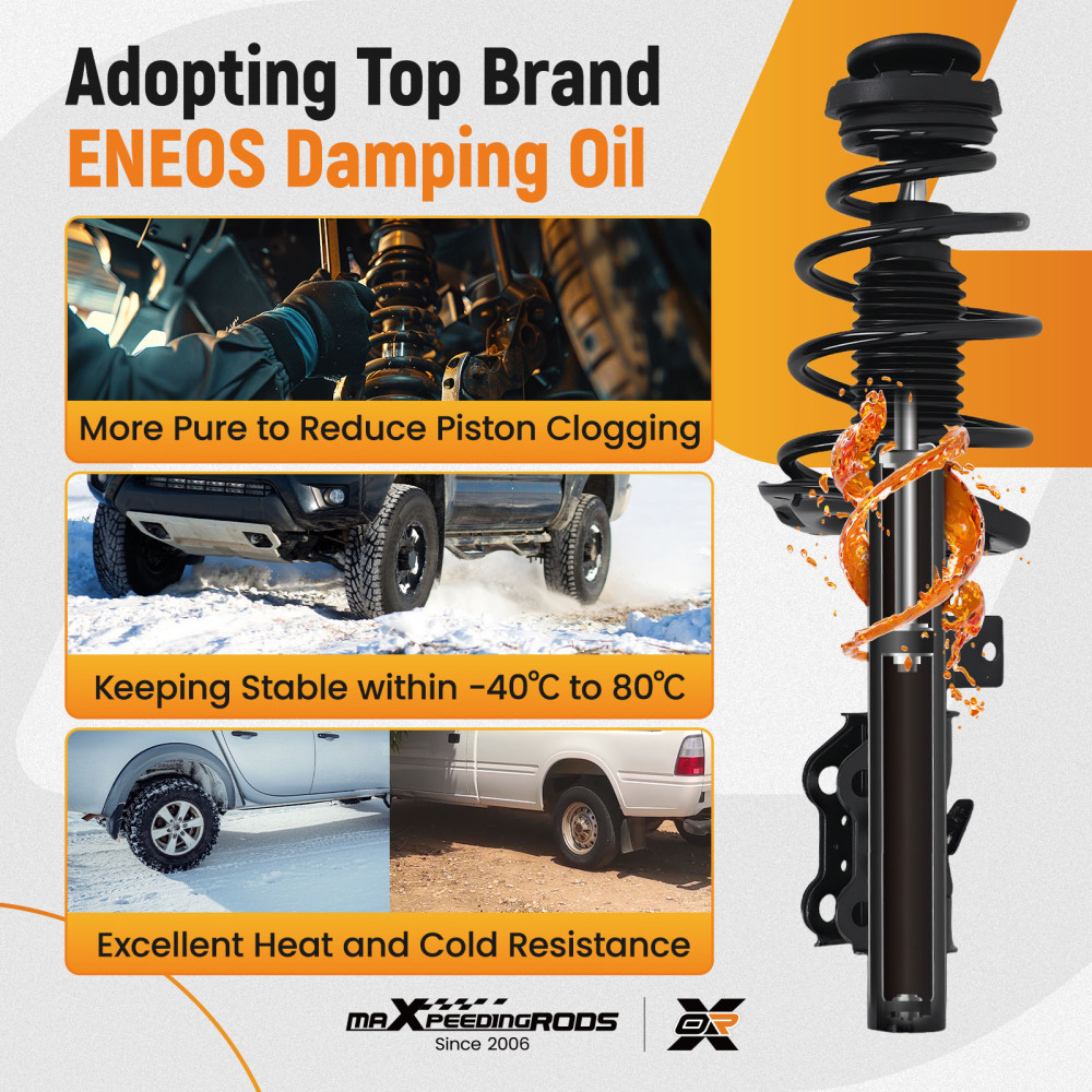 Front Rear Left+Right Suspension Shock Strut Assembly compatible for Chevy Camaro V6 13-15