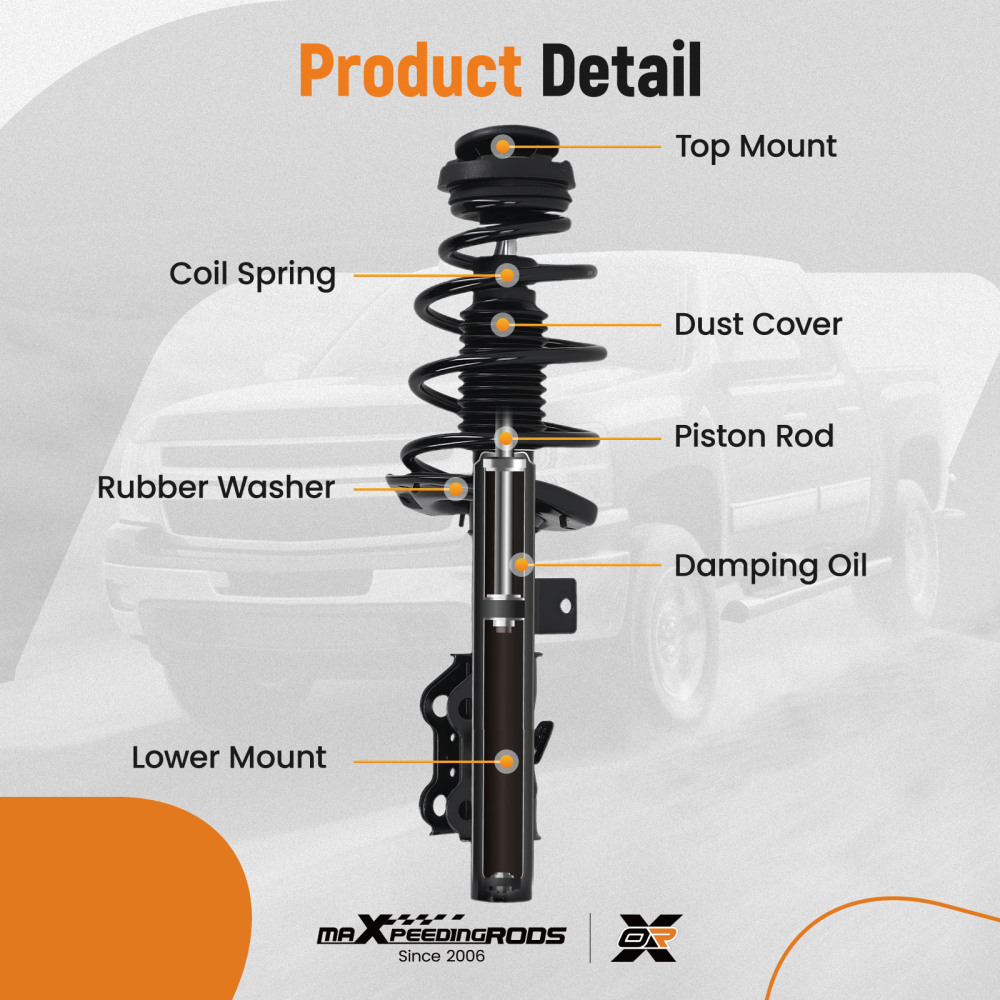 Front Rear Left+Right Suspension Shock Strut Assembly compatible for Chevy Camaro V6 13-15