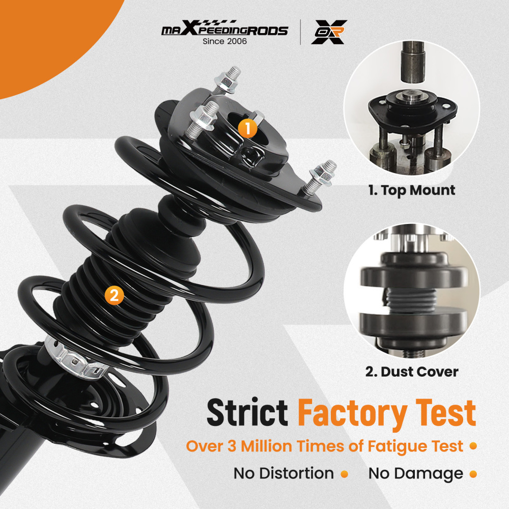 2pcs Front Strut w/ Coil Spring Assembly compatible for Ford Mustang EcoBoost 2015-2020