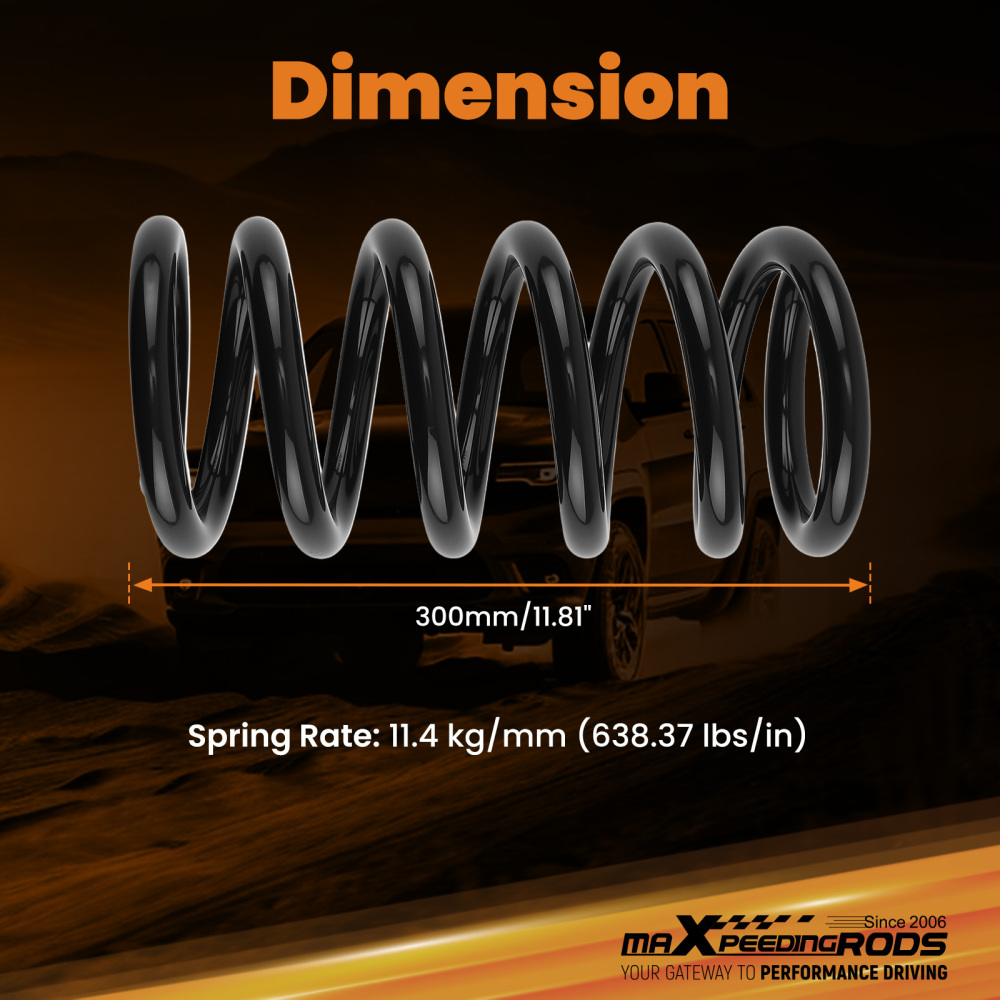 3 Front Drop Springs compatible for Dodge Ram 1500 2WD 94-2001 Lowering Kit Steel