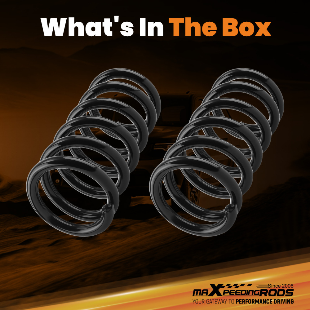 3 Front Drop Springs compatible for Dodge Ram 1500 2WD 94-2001 Lowering Kit Steel