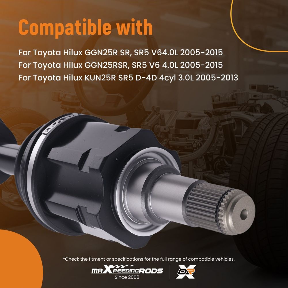 2 x Front CV Joint Axle Shaft for Hilux 4x4 05~15 GGN25 KUN25 KUN26 TGN26 SR5