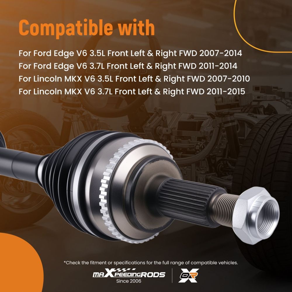 2x Front LeftRight CV Axle Assembly compatible for Ford Edge 07-14 compatible for Lincoln MKX 07-15 compatible for FWD