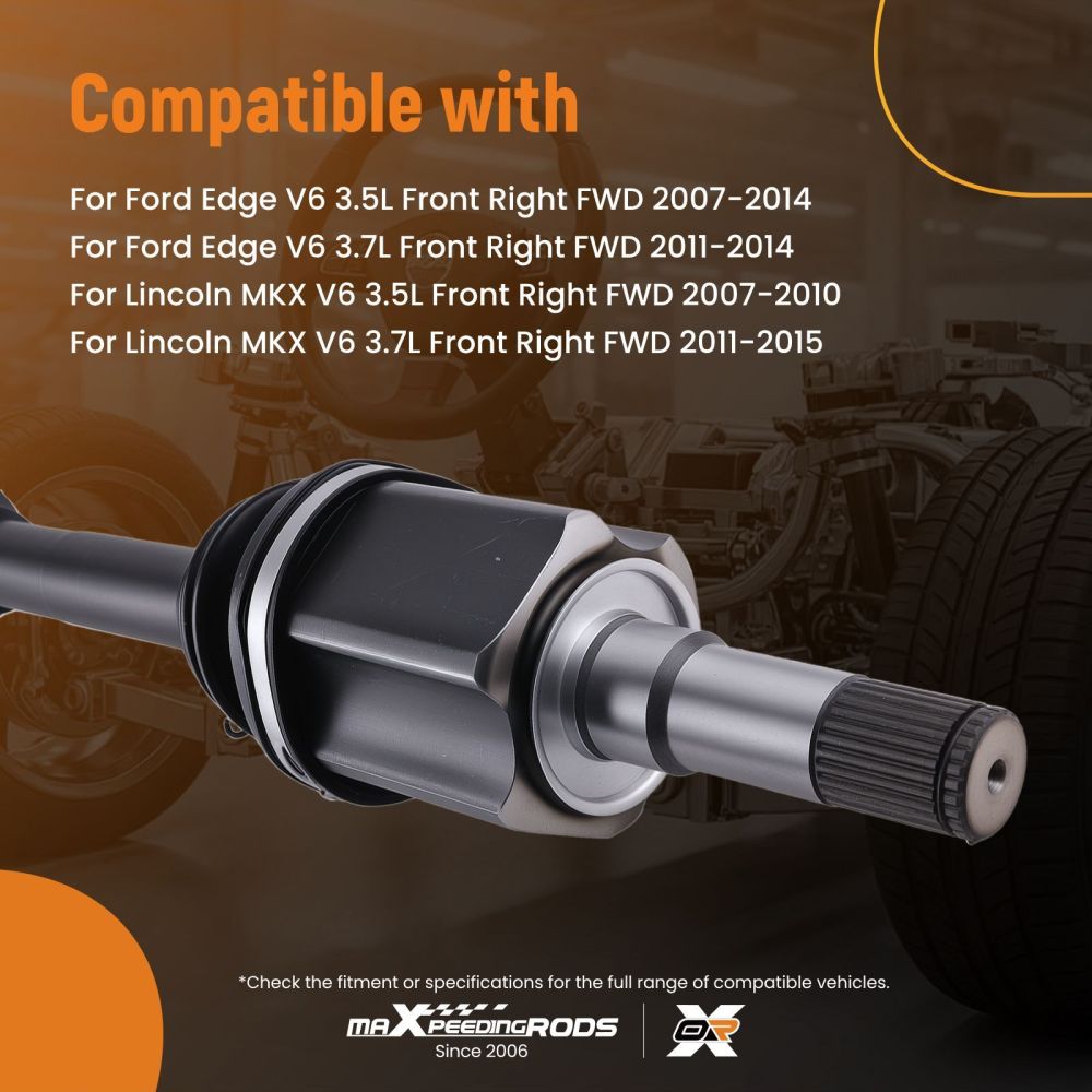 Front Passenger Right CV Axle Assembly compatible for Ford Edge compatible for Lincoln MKX 2007-2015 compatible for FWD