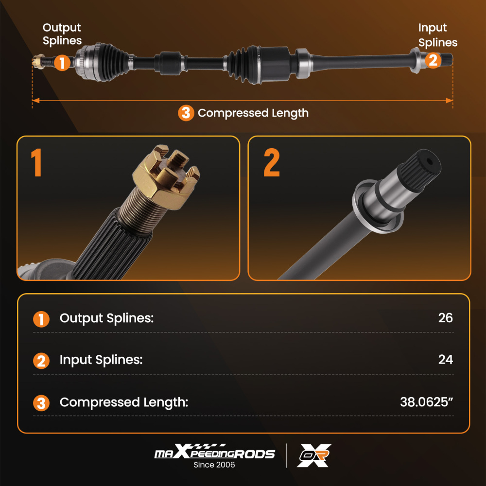 Front Right CV Axle Shaft Assembly compatible for Toyota Solara compatible for Highlander Camry w/ABS 2.4L