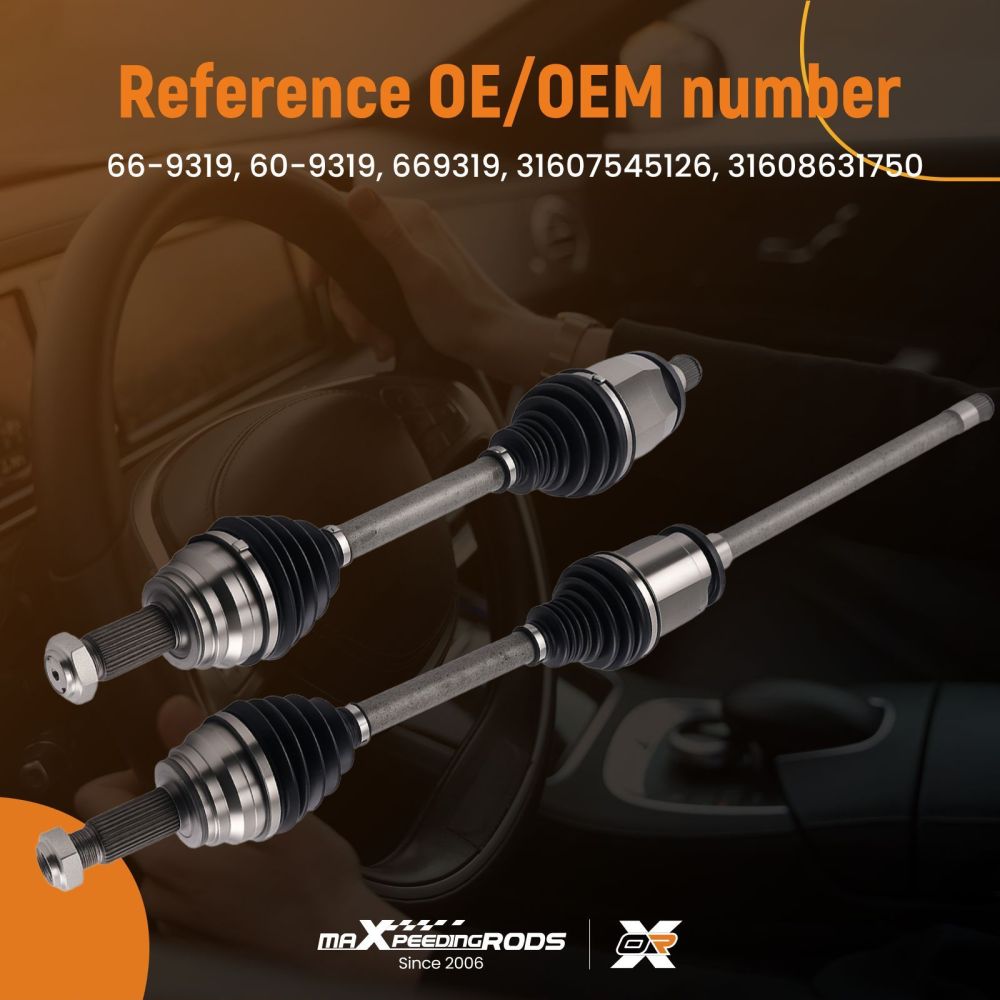 2x Left Right CV Axle Shafts compatible for BMW X5 X6 2007-2018 E70 F85 669319