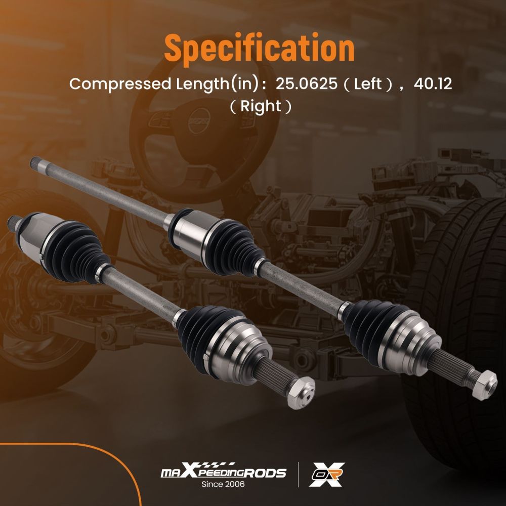 2x Left Right CV Axle Shafts compatible for BMW X5 X6 2007-2018 E70 F85 669319