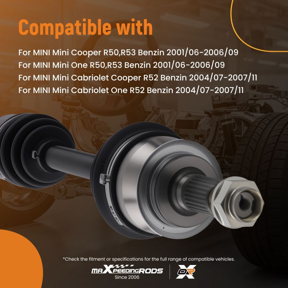DRIVE SHAFTS NEARSIDEOFFSIDE compatible for MINI COOPER ONE R50,R52,R53