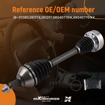Drive Shaft Front Nearside compatible for Audi A1 1.2 TFSI 1.4 TFSI 2010-2018 - Manual