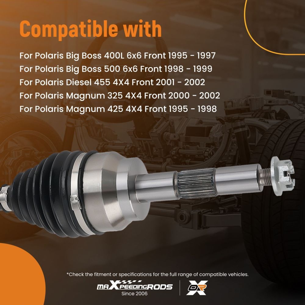 Front Left/Right compatible for Polaris Sportsman 500 4X4 1996-2002 CV Axle Drive Shaft