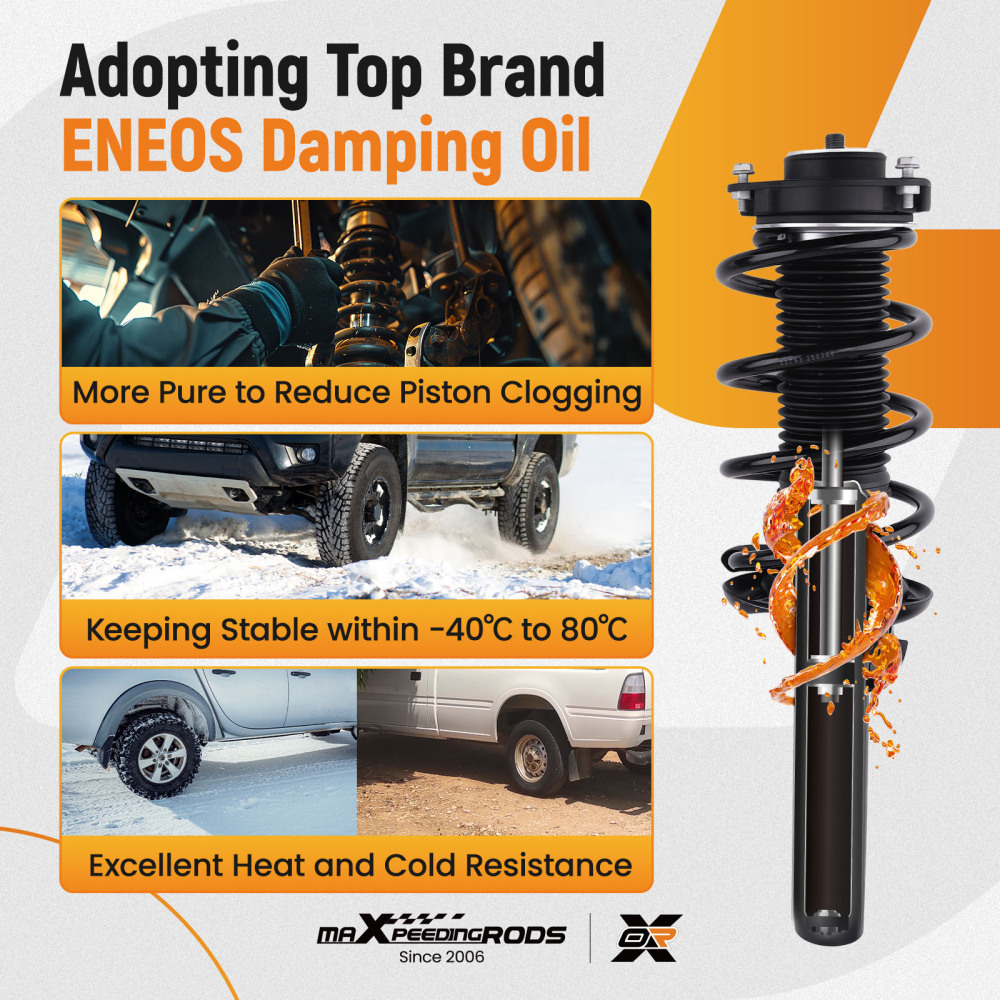 Front 2 Complete Shock Struts Assembly compatible for VW Tiguan (2WD,4WD) 2007-2018