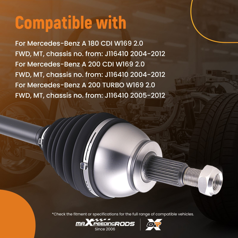 Front Right Crankshaft For Mercedes-Benz A/B-Klasse W169/W245 2.0L 04-12