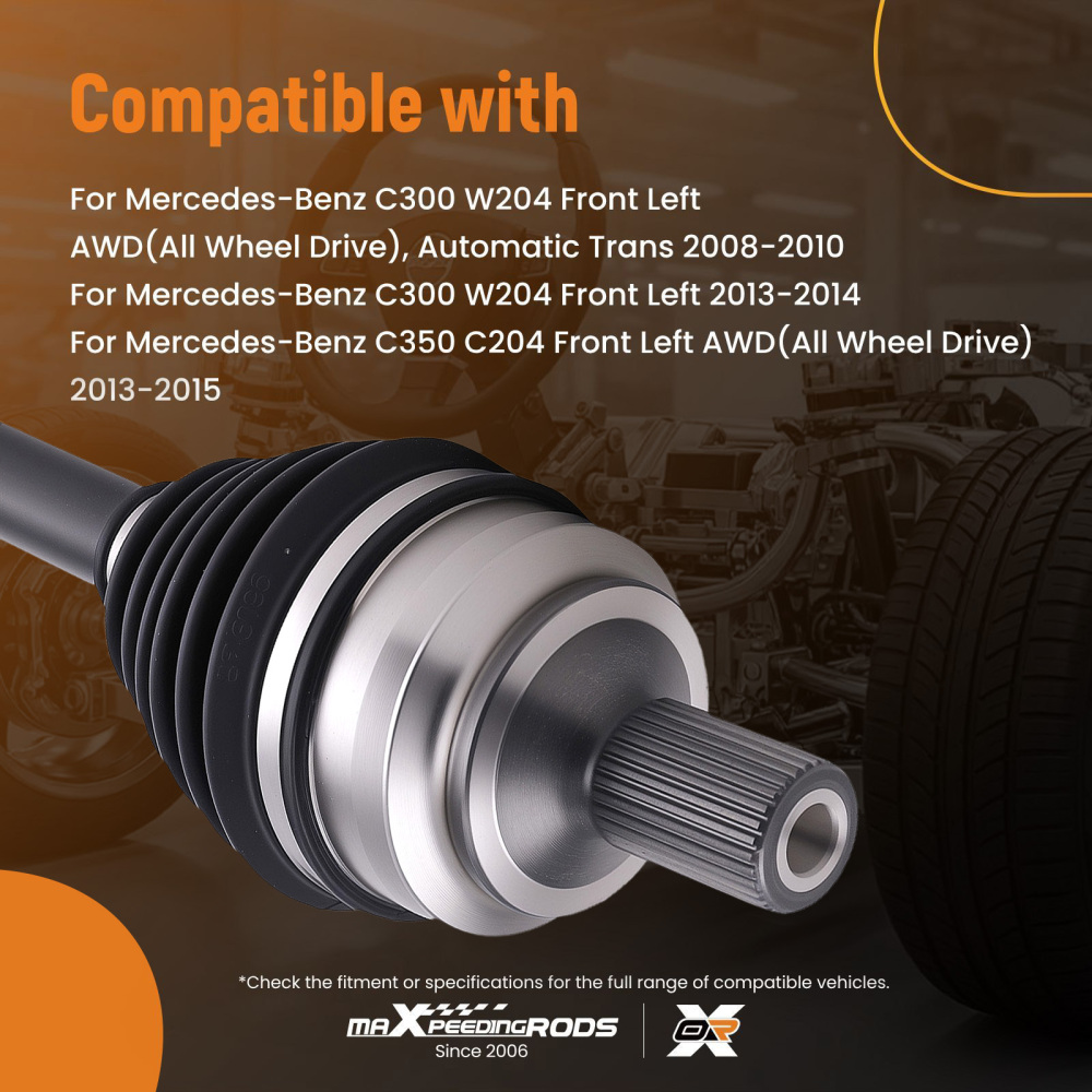 CV Axle Assembly for Mercedes-Benz C300 W204 C350 E400 3.0L 3.5L Front Left Side