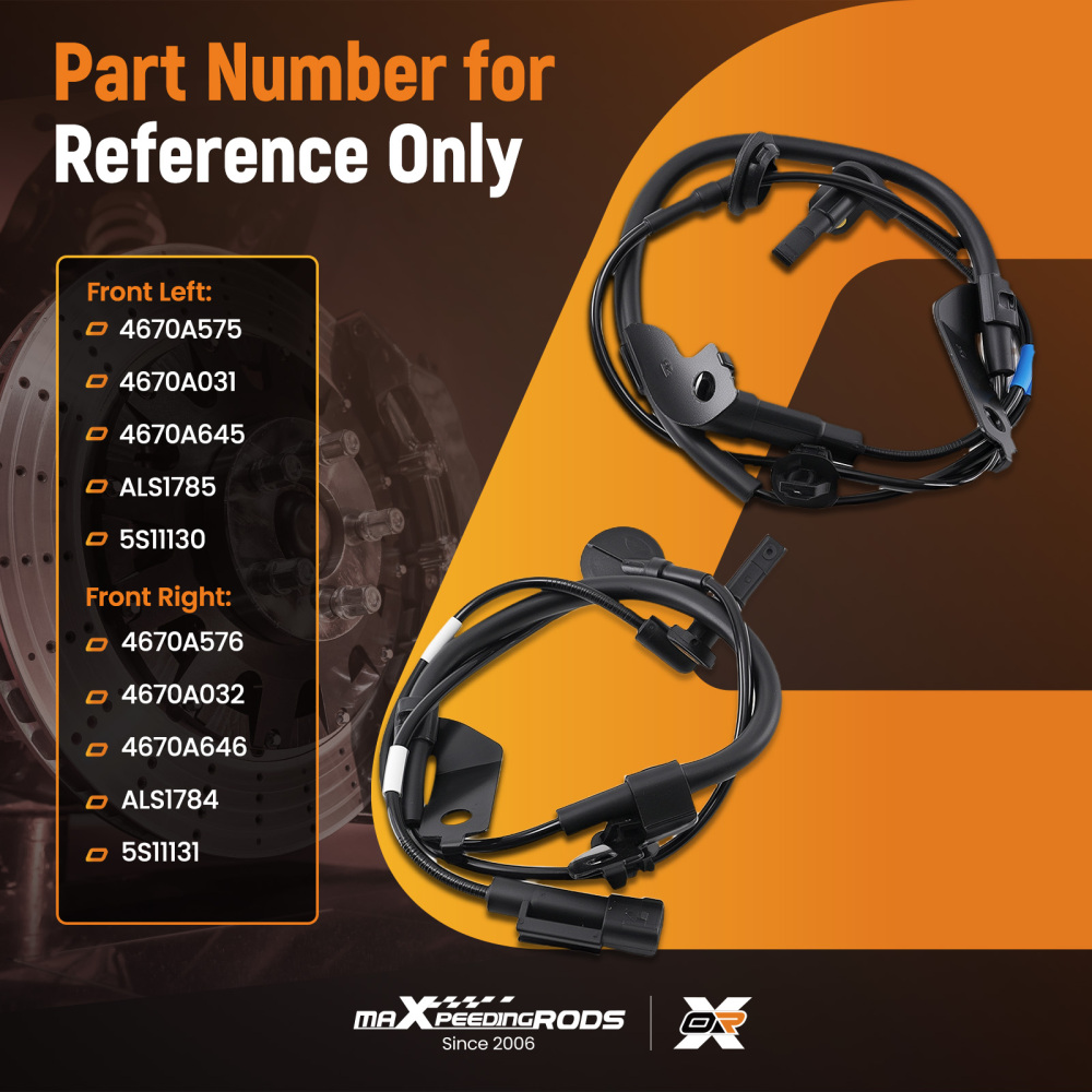 2X Front Left Right ABS Wheel Speed Sensor compatible for Mitsubishi Lancer RVR 2006-2020