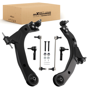 6x Front Lower Control Arms Sway Bar Tierods for 2005-2010 compatible for Chevy Cobalt HHR 2011