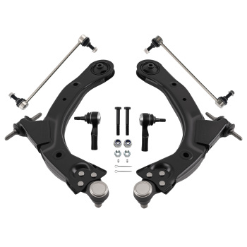 6x Front Lower Control Arms Sway Bar Tierods for 2005-2010 compatible for Chevy Cobalt HHR 2011