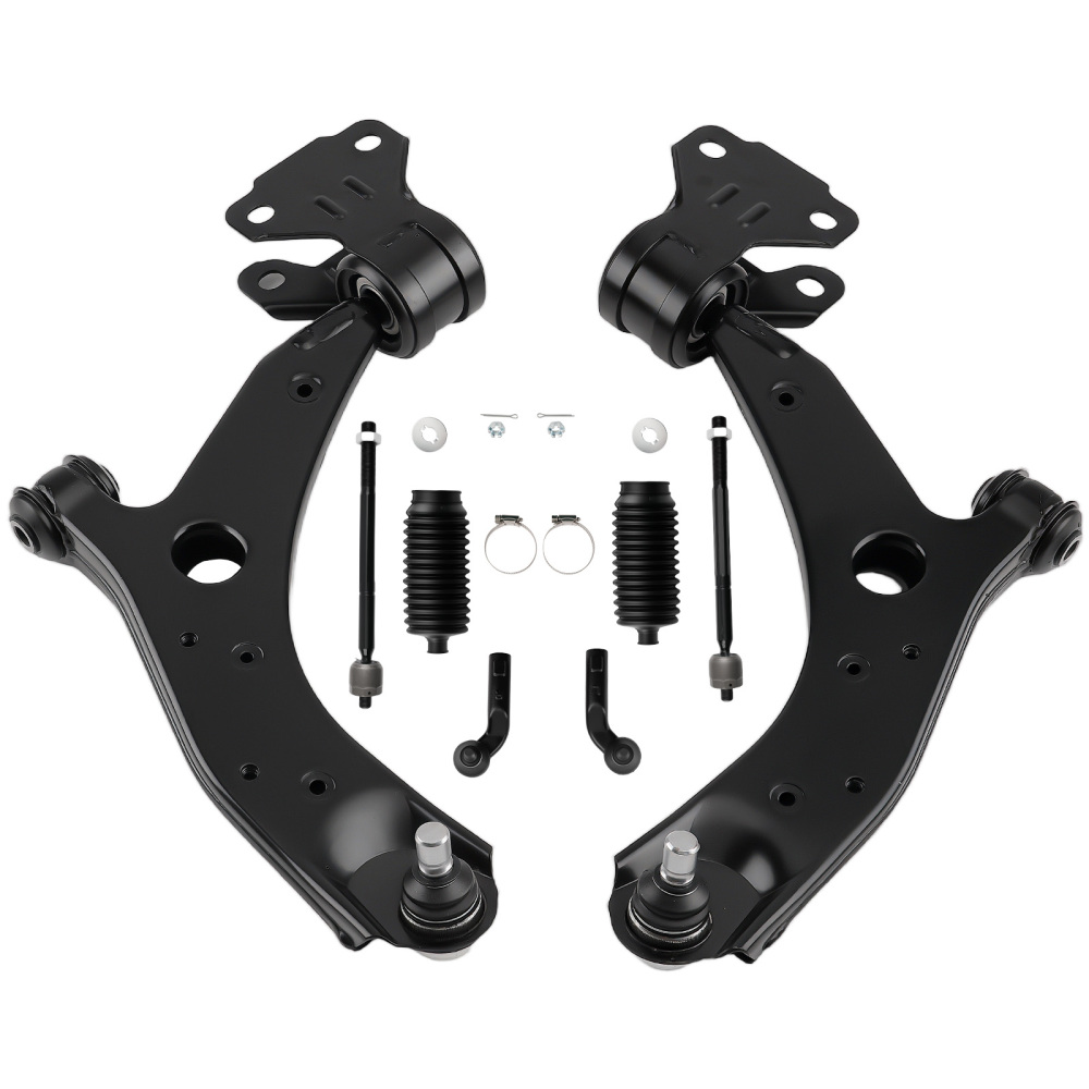 8pcs Front Lower Control Arm Kit OuterInner Tie Rods for 2010-2013 compatible for Mazda 3